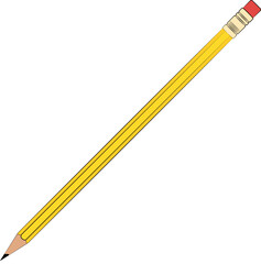 Pencil with eraser, Pencils with a lead made from a mixture of graphite and clay illustration