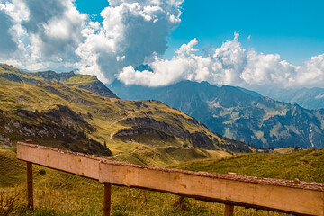 Beautiful alpine summer view at the famous Nebelhorn summit near Oberstdorf, Bavaria, Germany