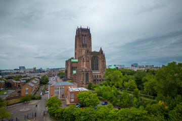 Fototapeta premium The Cathedral of Liverpool - aerial view - travel photography