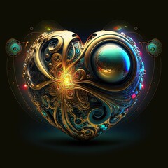 heart machine symbol generative ai illustration