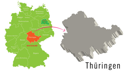 3D Germany cities map  - obrazy, fototapety, plakaty