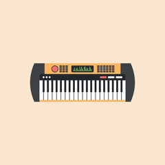 Fototapeta na wymiar Vector illustration of icon of professional multifunctional synthesizer, keyboard instrument for creating music, electric piano.