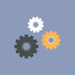 Vector illustration of gears icon, mechanism.