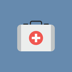Vector illustration of first aid suitcase icon.