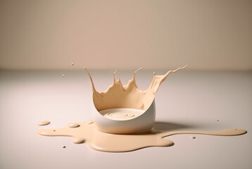 Cream splash pedestal for product display presentation in beige color 