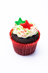 New year themed cupcakes on the white background