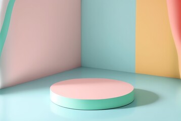 Cute stage for displaying children's products. The soft colors showcase for kids 