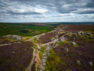 Higger Tor in the Peak District - view from above - travel photography