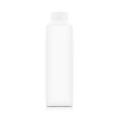 Square plastic bottle mockup. Vector illustration isolated on white background. Ready and simple to use for your design. EPS10.