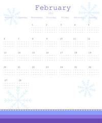 February calendar for 2023 