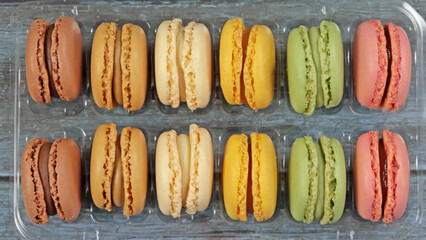 assortiment de macarons en gros plan