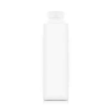 Square plastic bottle mockup. Vector illustration isolated on white background. Ready and simple to use for your design. EPS10.