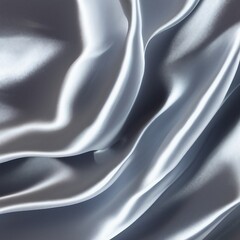 Naklejka na ściany i meble Silver silk fabric texture. Luxurious background. Generative AI.