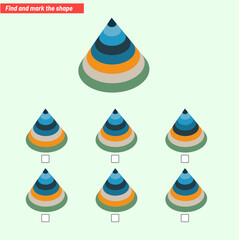 Find the Missing Piece. Shape completion questions, Find next shape