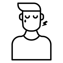 Man with toothache on white background