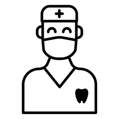 Drawn dentist on white background