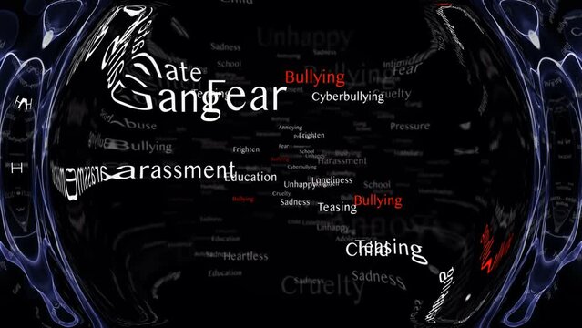 BULLYING Keywords Animation, Background, Loop, 4k
