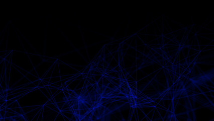Abstract plexus geometry background. Digital technology network connection concept. 3D rendered illustration.