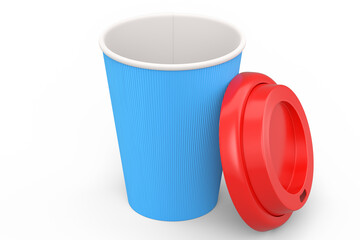 Paper coffee cup for cappuccino, americano, espresso, mocha, latte on white