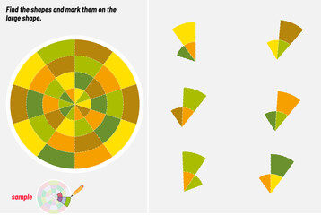 Find the Missing Piece. Shape completion questions, Find next shape