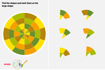 Find the Missing Piece. Shape completion questions, Find next shape