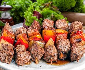 Barbecue meat skewer