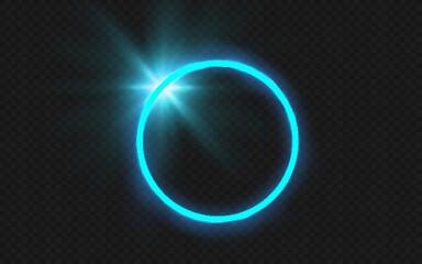 Glowing trail effect on transparent background. Modern magical magic circle with runes.Fire portal.Decor elements for a magic doctor, shaman, medium.