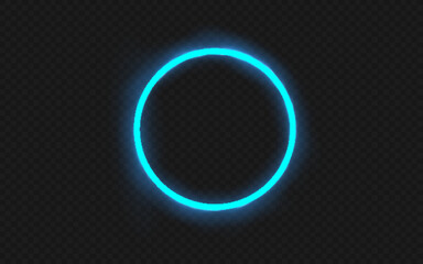 Glowing trail effect on transparent background. Modern magical magic circle with runes.Fire portal.Decor elements for a magic doctor, shaman, medium.