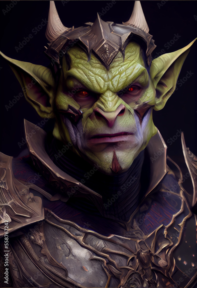 Wall mural green goblin, orc - generative ai