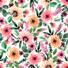 Seamless floral pattern. Design for wallpaper, fabric, wrapping paper, cover and more.