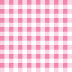 Seamless pink checkered tablecloth pattern. Red and white square pattern.Seamless pink checkered gingham pattern texture.