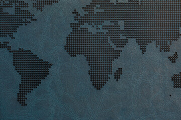 dotted print world map background