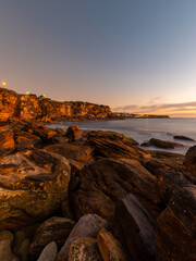 Fototapeta na wymiar Rock and cliff formation on the coastline.