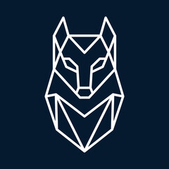 Wolf line logo symbol design illustration. Clean logo mark design. Illustration for personal or commercial business branding.