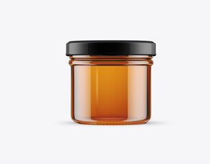 Small  jar mockup isolated on white background