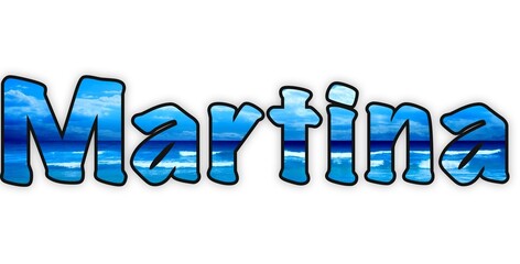Martina - Italian girl name - multicolored - ideal for website, presentation, email, greeting card, postcard, book, poster, billboard, slide, playbill, printable -