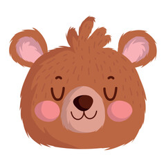 bear head cute animal