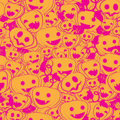 Field of cute Orange Halloween Pumpkin pattern