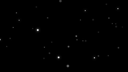 Snowfall Overlay, Black Background - Winter, Falling Snow Effect - Green Screen. White snow overlay layer on black background, snowflakes bokeh and snowfall for Christmas and holiday design