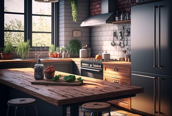 Kitchen, Interior, Generative AI