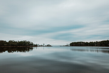 sunset over the lake