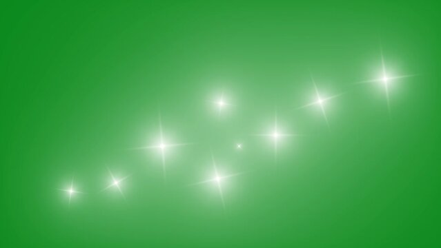 Glimmer effect animation on a green background. Glimmer effect animation with key color. Chroma key.