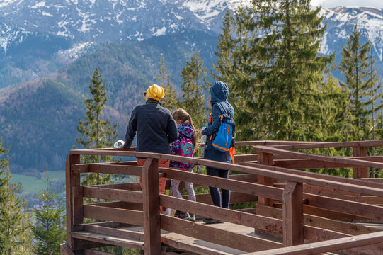 Family in the mountains