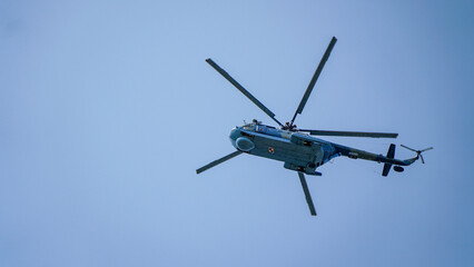 Fototapeta na wymiar Helicopter in the sky