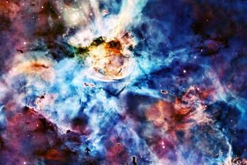 Naklejka na ściany i meble The cosmic nebula is red. Elements of this image were furnished by NASA