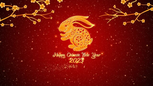 Chinese New Year 2023 - Year of The Rabbit - Lunar new year 2023. Lunar opener animation