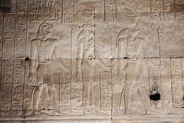 The ancient Egyptian Temple of Horus at Edfu, Egypt - obrazy, fototapety, plakaty