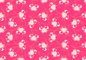 Cartoon silhouette animals seamless crabs pattern for wrapping paper and kids clothes print and fabrics