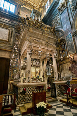 Santissima Annunziata chapel inside  the Basilica della Santissima Annunziata baroque and renaissance styled church in Florence, Italy
