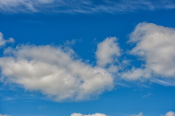 Beautiful Blue Sky. Cloudy. Use as a Background. Bright Sunny Day.